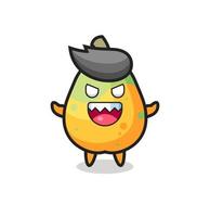 illustration of evil papaya mascot character vector
