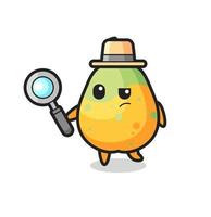 papaya detective character is analyzing a case vector