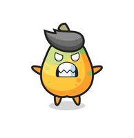 wrathful expression of the papaya mascot character vector