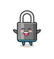 happy baby padlock cartoon character vector