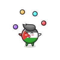 the palestine flag badge circus cartoon juggling a ball vector