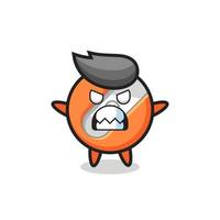 wrathful expression of the pencil sharpener mascot character vector