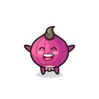 happy baby onion cartoon character vector