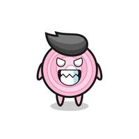 evil expression of the onion rings cute mascot character vector