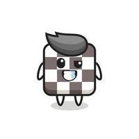 cute chess board mascot with an optimistic face vector