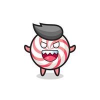 illustration of evil candy mascot character vector