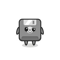 floppy disk cartoon with an arrogant expression vector