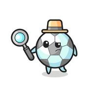 personaje de detective de fútbol está analizando un caso vector