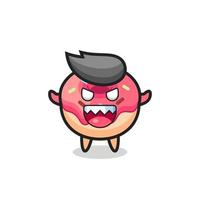 illustration of evil doughnut mascot character vector