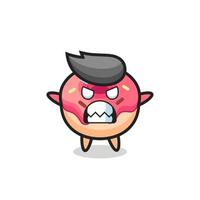 wrathful expression of the doughnut mascot character vector