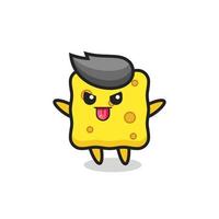 naughty sponge character in mocking pose vector