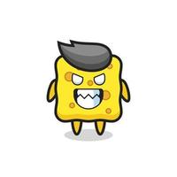 evil expression of the sponge cute mascot character vector