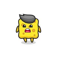 sponge illustration with apologizing expression, saying I am sorry vector