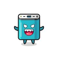 illustration of evil power bank mascot character vector