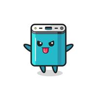 naughty power bank character in mocking pose vector