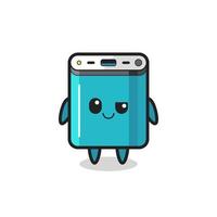 power bank cartoon with an arrogant expression vector