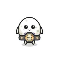 the MMA fighter onigiri mascot with a belt vector