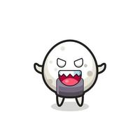 illustration of evil onigiri mascot character vector