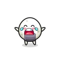 the illustration of crying onigiri cute baby vector