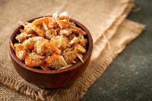 Dried shrimps or dried salted prawn photo