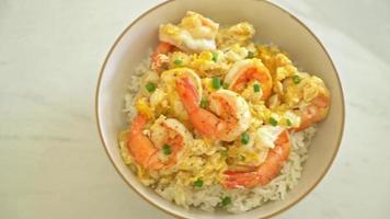 homemade creamy omelet with shrimps or scrambled eggs and shrimps video