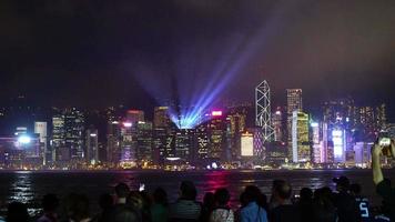 ville de hong kong avec des lumières video