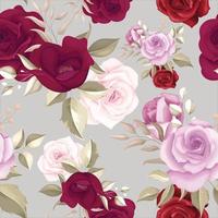 elegante patrón floral transparente con rosas románticas vector