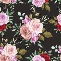 Elegant floral seamless pattern with romantic roses vector