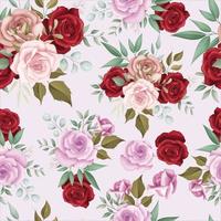 Elegant floral seamless pattern with romantic roses vector