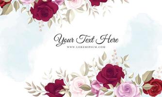 Elegant floral background with romantic roses vector