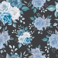 Beautiful blue flower seamless pattern vector