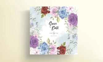 Elegant floral wedding invitation card design vector