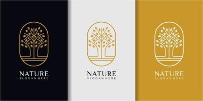 inspiración de diseño de logotipo de árbol de línea mono. diseño de logotipo de árbol vector