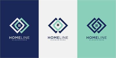 Home line logo design inspiration. real estate logo design concept. vector