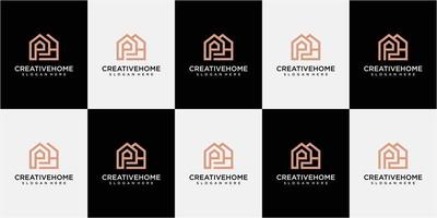 set of letter PH home logo design inspiration. ph logo design. vector