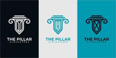 Set of Pillar logo design concept. Pillar logo design inspiration. vector