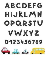 Road alphabet and road numbers vector