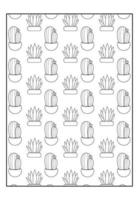 Coloring Pages Pattern Cacti Succulent Adults Coloring Book vector