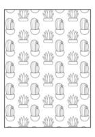 Coloring Pages Pattern Cacti Succulent Adults Coloring Book vector