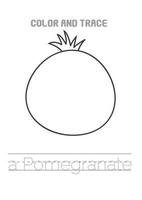 coloring pages fruits matching tracing activities preschool education vector