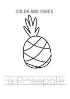 coloring pages fruits matching tracing activities preschool education vector
