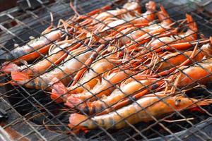 Asian shrimp barbecue in japan photo