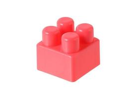 Small plastic building blocks on white background photo