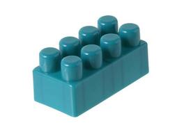 Small plastic building blocks on white background photo