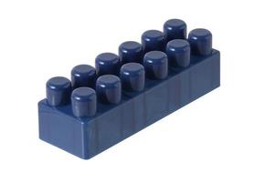 Small plastic building blocks on white background photo