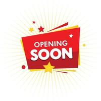 Opening Soon Banner with Stars vector