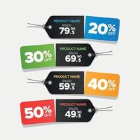 Colorful Sale and Price Tags Set vector