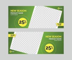 Horizontal Sale Banner Templates Set for Web with Empty Frame vector