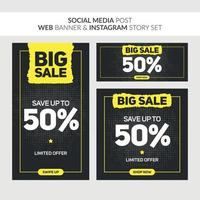 Square, Vertical and Horizontal Sale Banners for Web vector