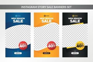 Vertical Sale Banners Set for Social Media and Web vector